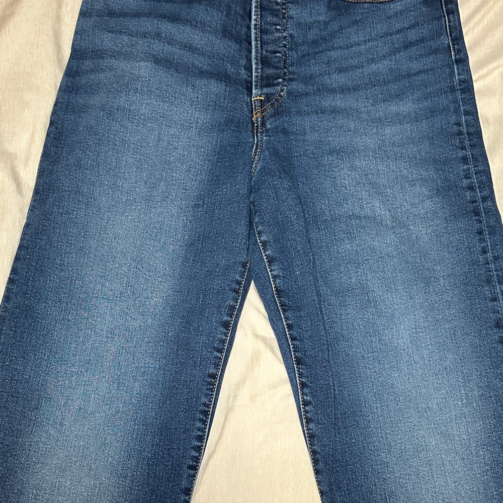 Levi's Dark Blue Straight-Leg Jeans - Picture 6 of 9